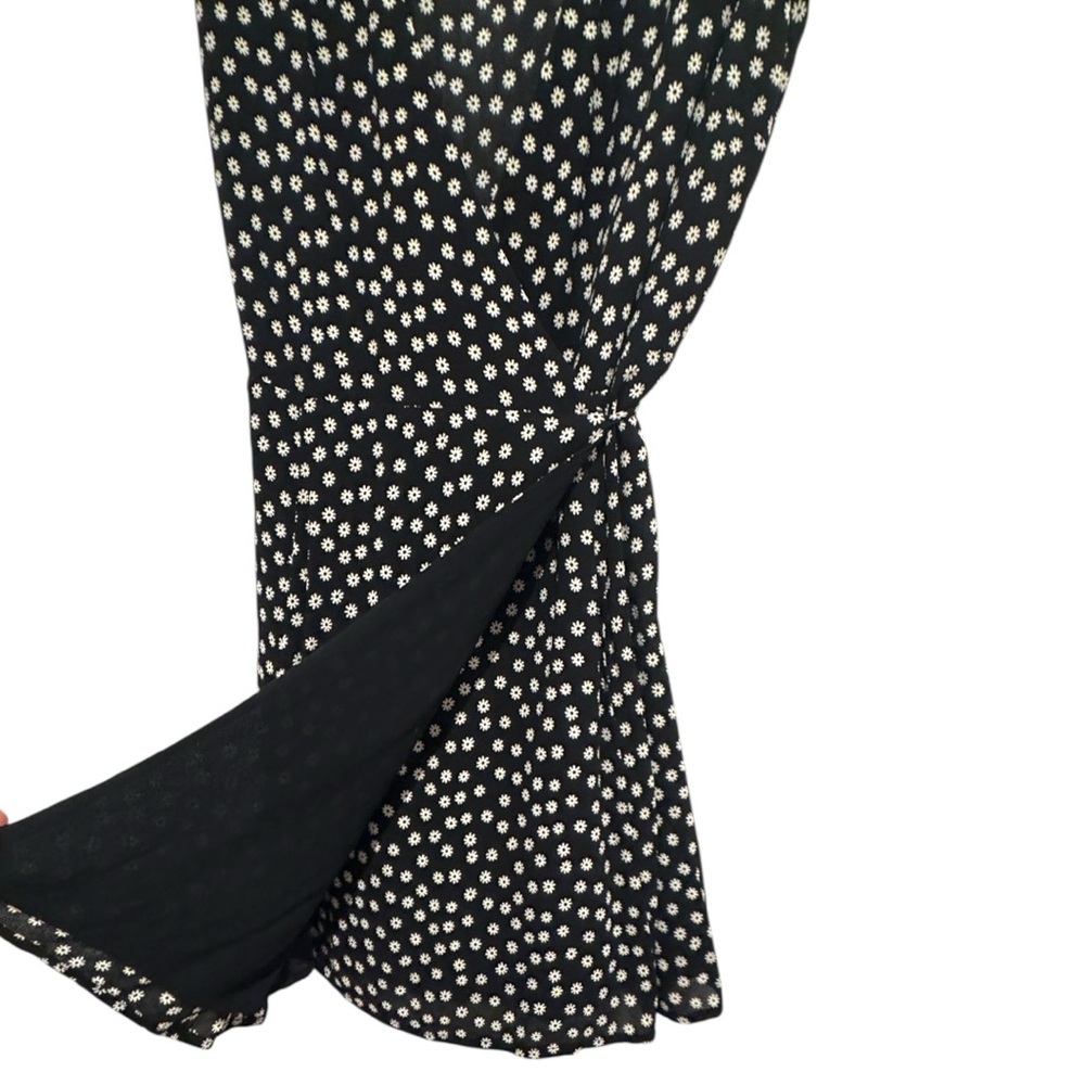 Reformation Dawn Black and White Tiny Floral Polka Dot Mini Dress - Picture 8 of 11